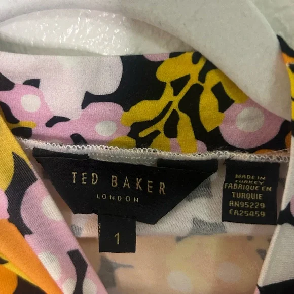 Ted baker floral bodycon style long sleeve dress